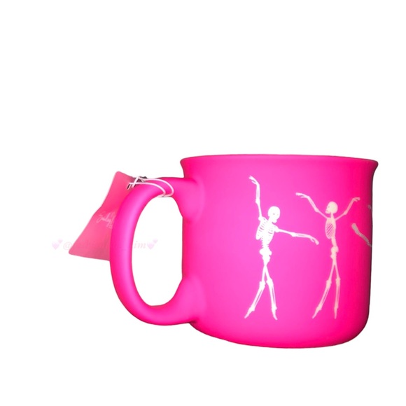Dance like no one’s watching dancing skeleton pink Halloween mug - Picture 1 of 6